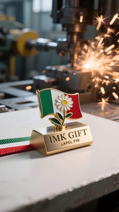 in991-Fermacarte-a-forma-di-margherita-e-bandiera-tricolore-La-fede-che-trattiene-il-tempo